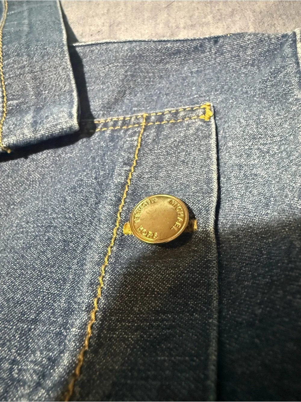 Michael Kors Women's Blue Straight-Leg Jeans with Gold Accents